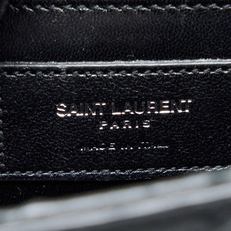 Saint Laurent Small Kate Python Embossed Calfskin Black SHW