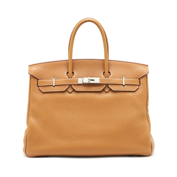 Hermes Birkin 35 Togo Gold SHW Stamp Square R