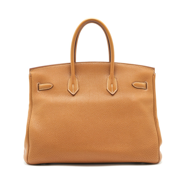 Hermes Birkin 35 Togo Gold SHW Stamp Square R