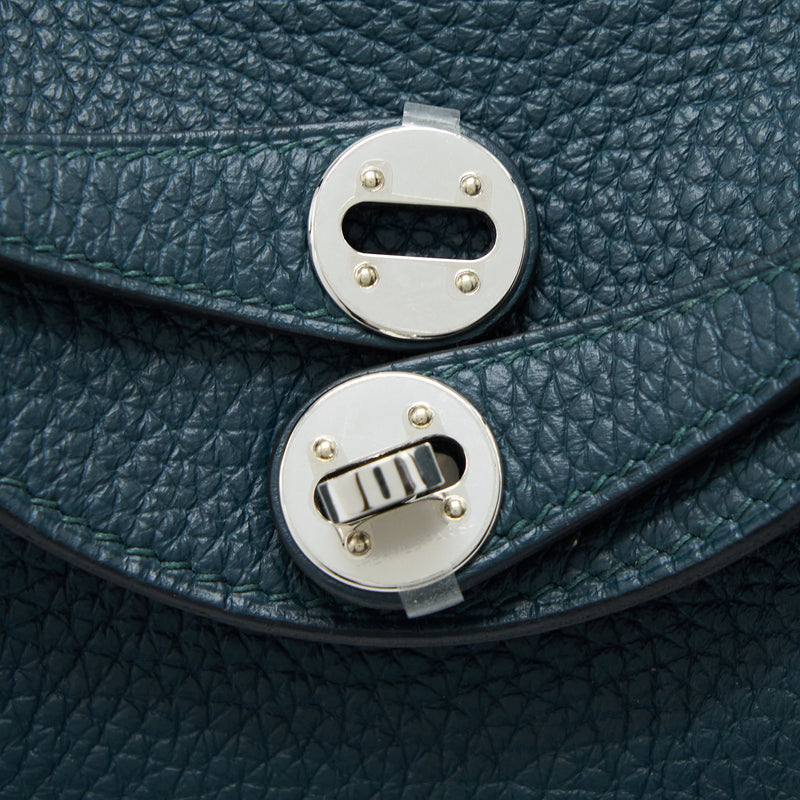Hermes Mini Lindy Clemence Vert Cypres SHW Stamp U