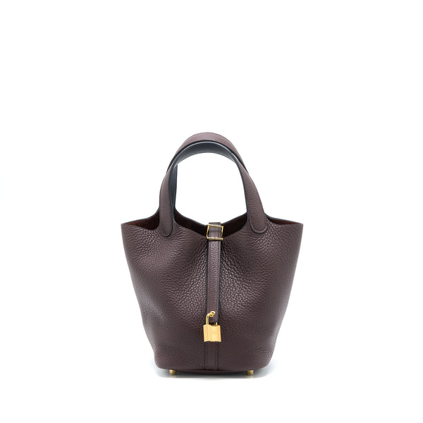 Hermes Picotin 18 Lock Bag Clemence Rouge Sellier/Caban GHW Stamp U