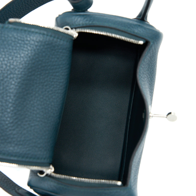 Hermes Mini Lindy Clemence Vert Cypres SHW Stamp U