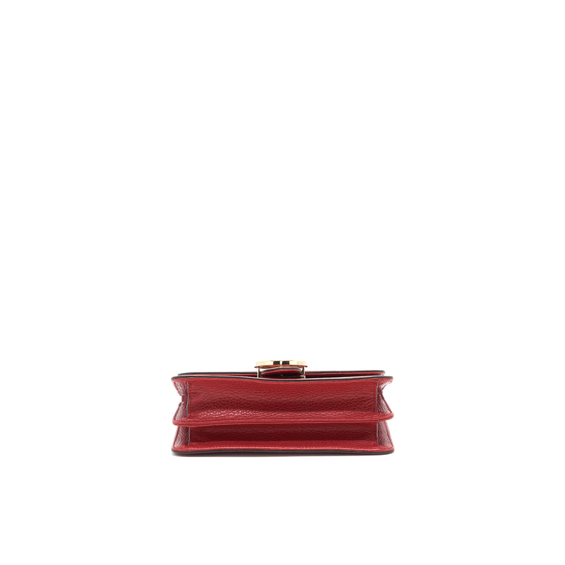 Gucci GG Interlocking Small Chain crossbody Bag Red with LGHW