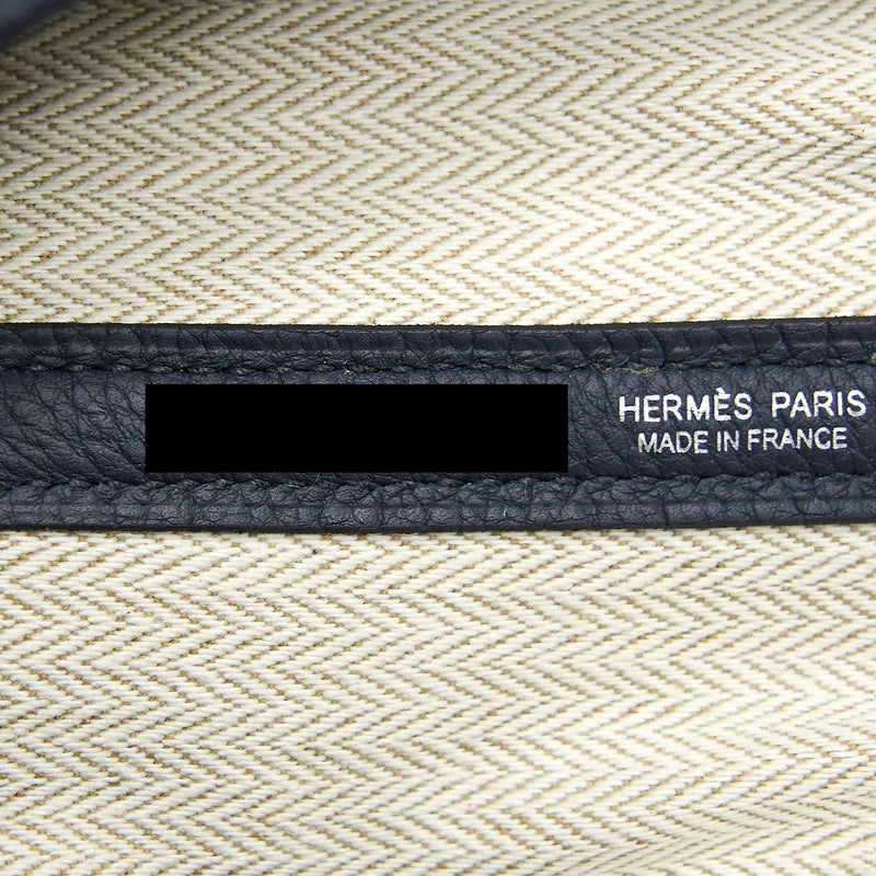 Hermes Garden Party 36 Bleu Indigo SHW Stamp Z