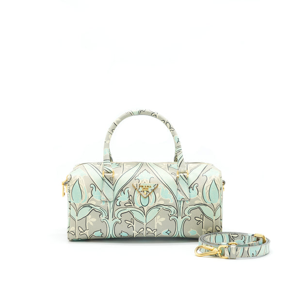 PRADA Print anise Boston Bag