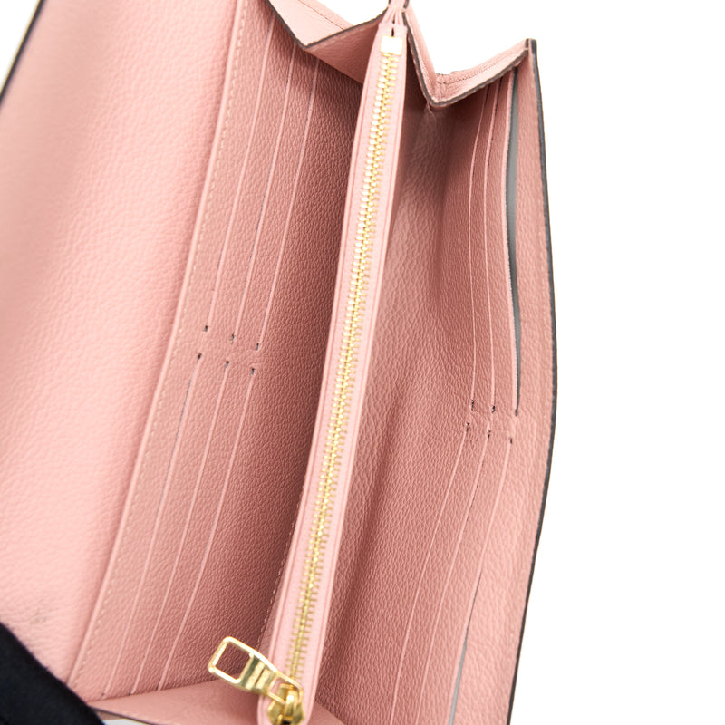 Louis Vuitton lv woman zippy wallet light pink interior