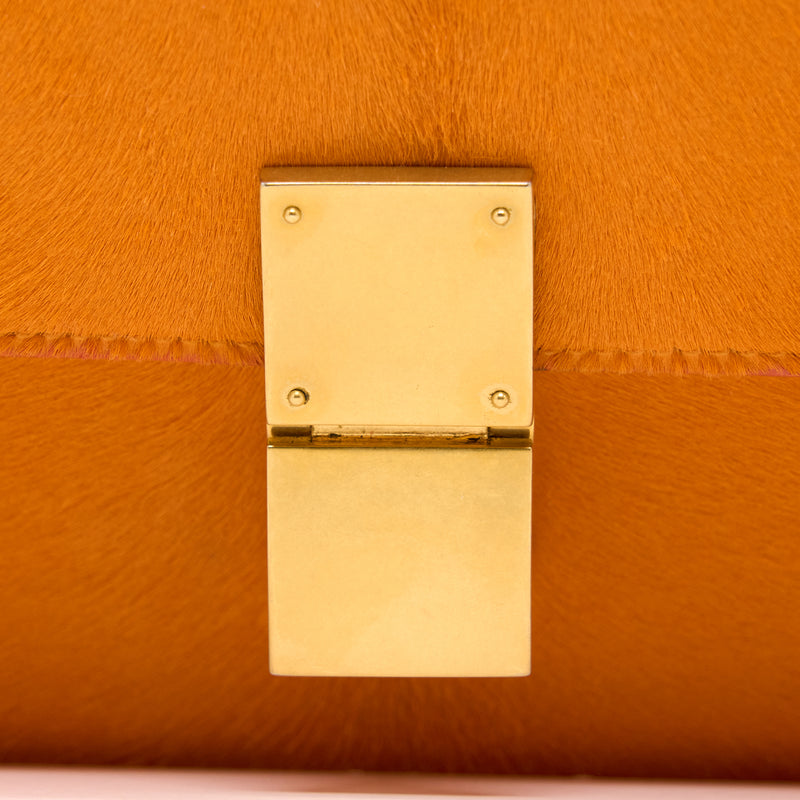 Celine Classic Medium Box Horsehair Orange GHW