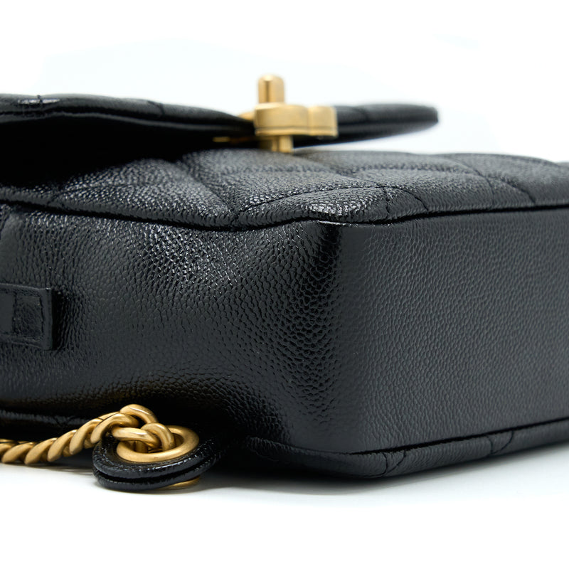 Chanel 22P Flap Backpack Caviar Black GHW (Microchip)
