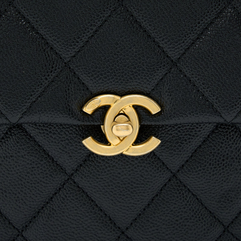 Chanel 22P Flap Backpack Caviar Black GHW (Microchip)