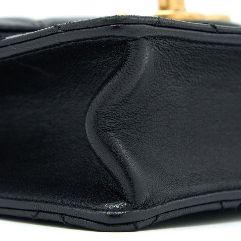 Chanel Vertical Pearl Flap Bag Goatskin Black GHW