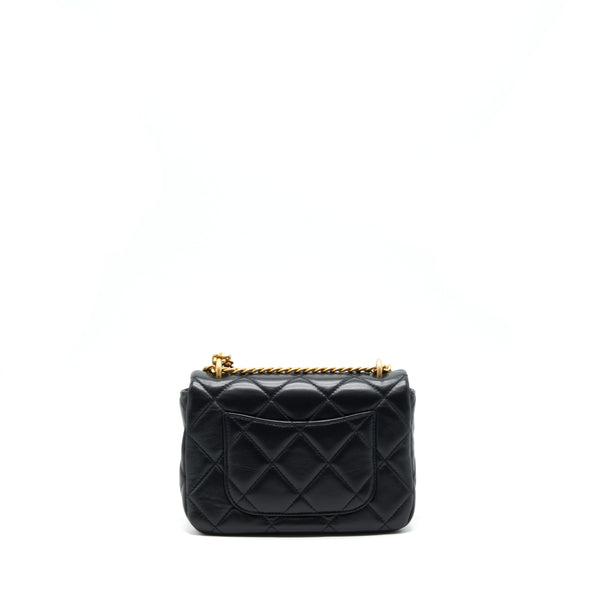 Chanel 22P Seasonal Mini Square Flap Bag Lambskin Black GHW