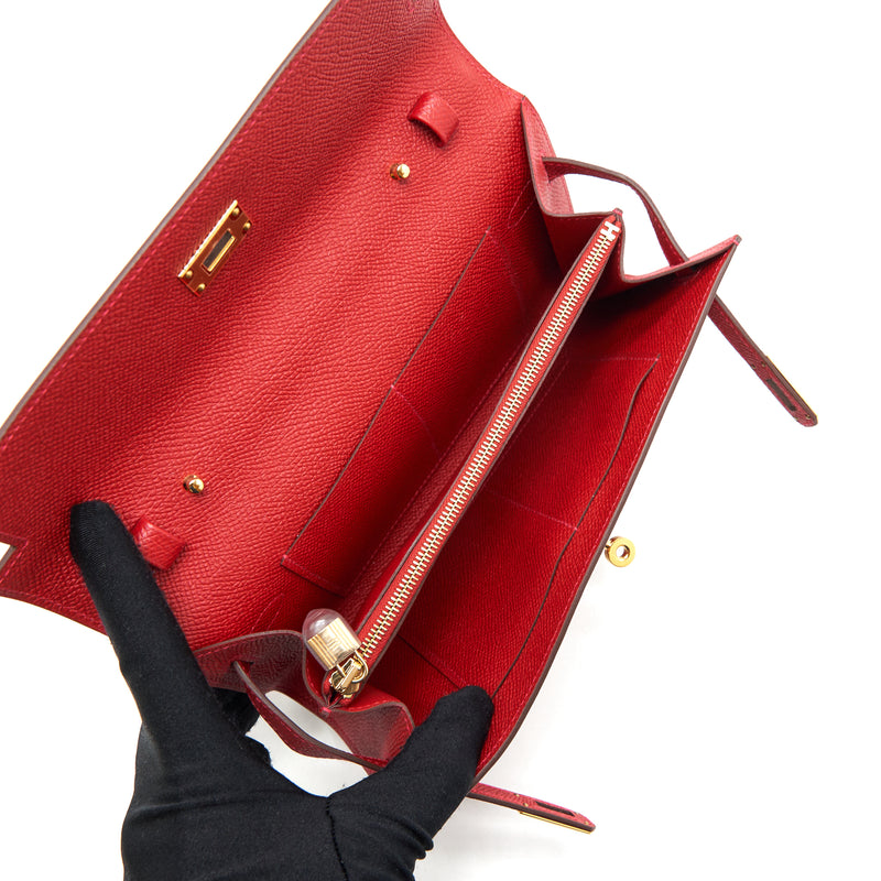 Hermes Kelly To Go Epsom Rouge Casaque GHW stamp Y