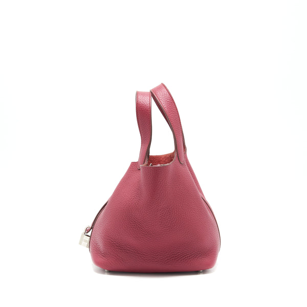 Hermes Picotin 18 Lock Bag Dark Red SHW STAMP Square R