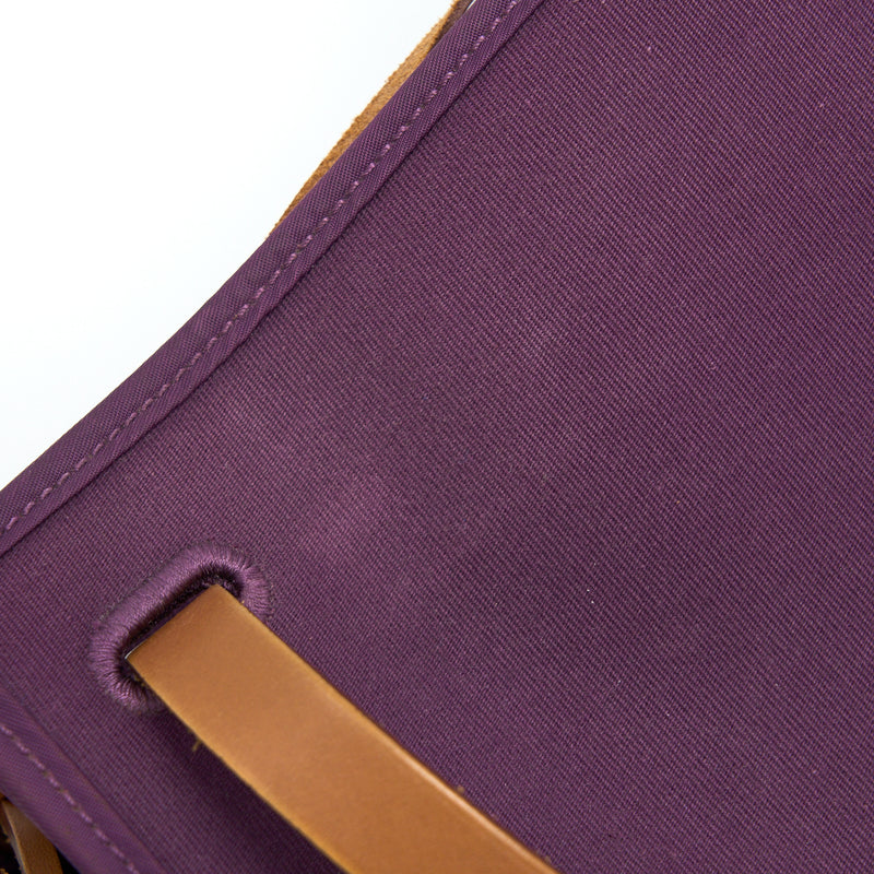 Hermes Herbag 39 Zip Bag Hunter/Canvas Purple SHW Stamp Square P