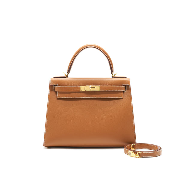 Hermes Kelly 28 Gold with GHW Epsom Leather stamp Z