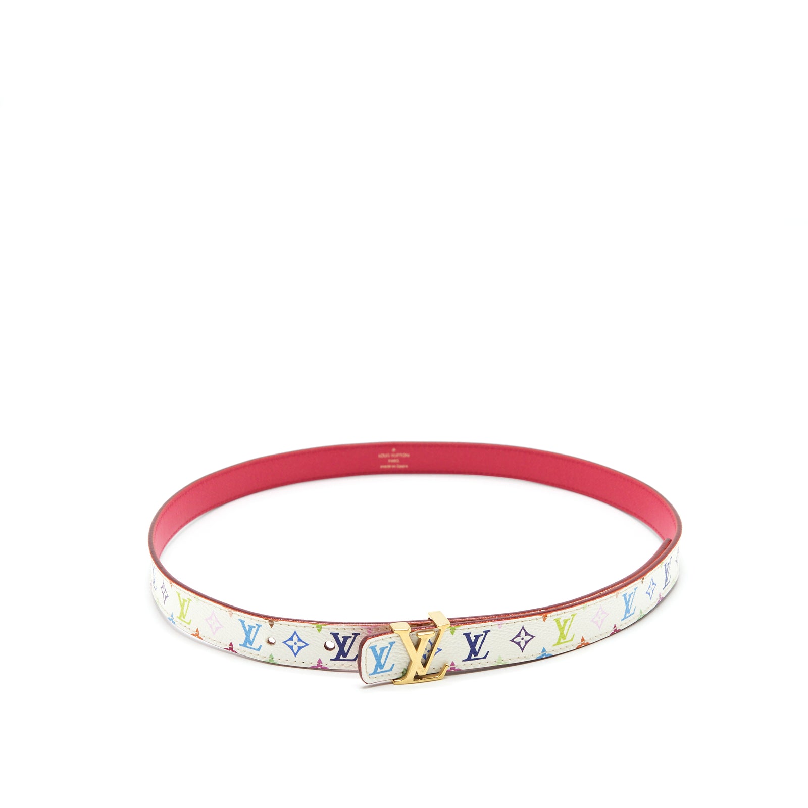 Louis Vuitton Size 80 White Monogram Multicolour Belt Gold  display picture 1