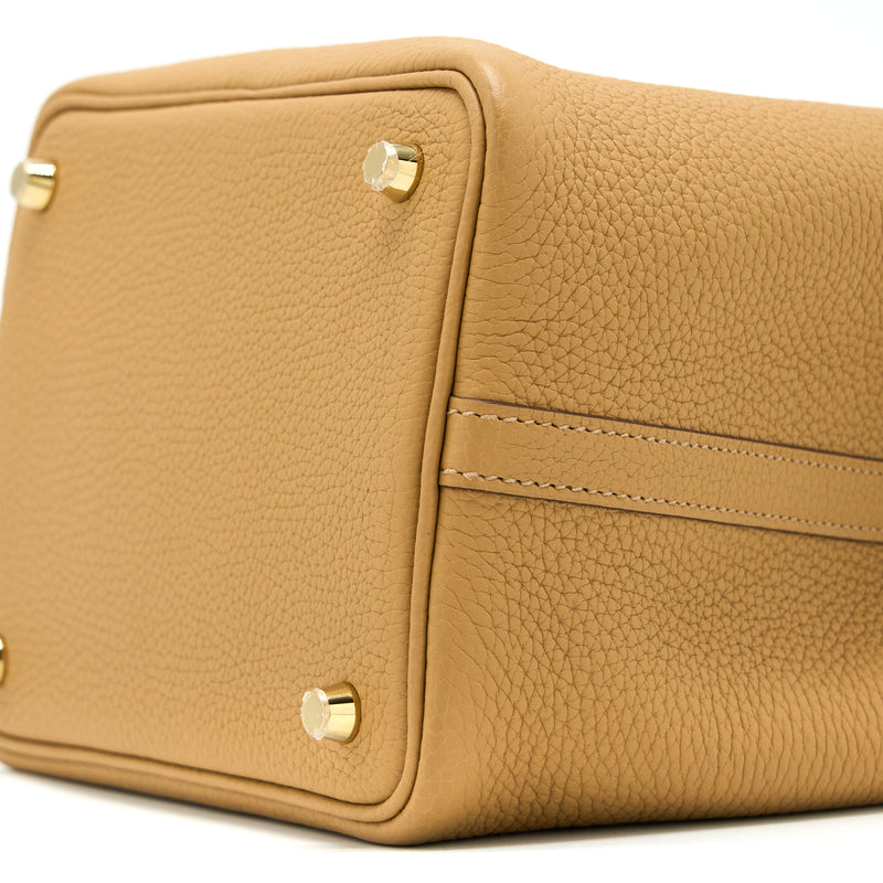 Hermes Picotin 18 Lock Bag Clemence 4B Biscuit GHW Stamp Z