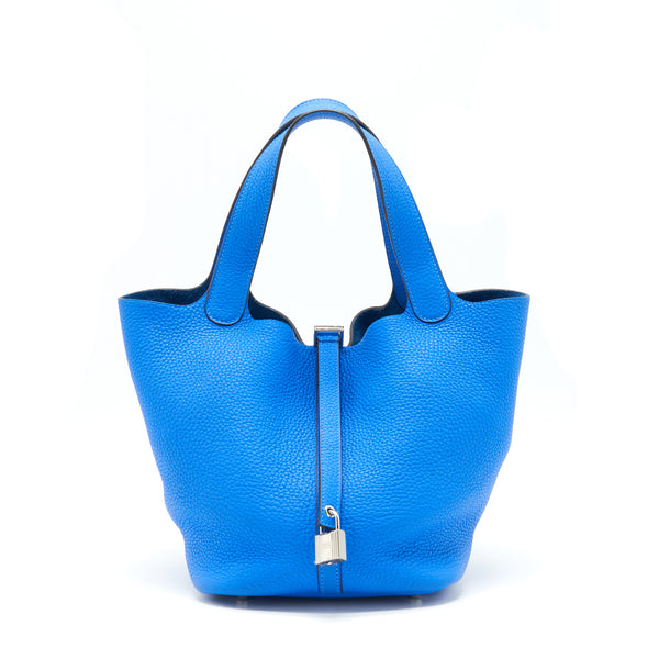 Hermes Picotin 22 Lock Bag Bright Blue SHW Stamp X