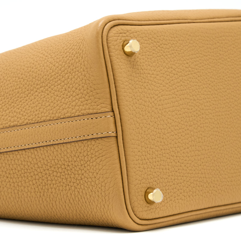 Hermes Picotin 18 Lock Bag Clemence 4B Biscuit GHW Stamp Z