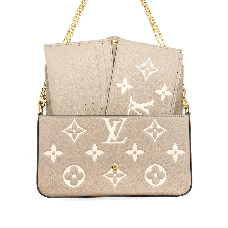 Louis+Vuitton+Felicie+Pochette+Bicolor+Monogram+Empreinte+Leather