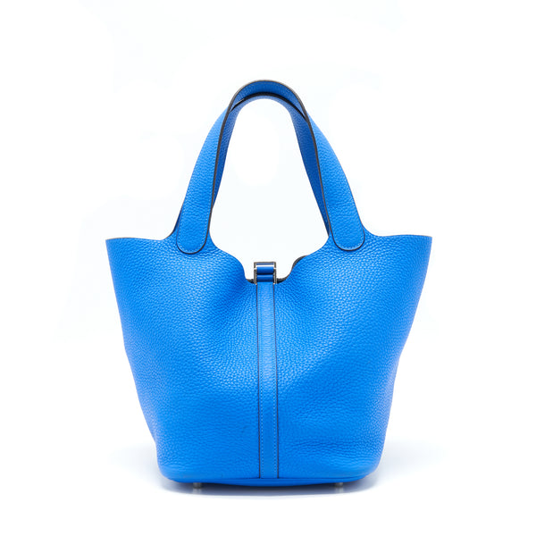 Hermes Picotin 22 Lock Bag Bright Blue SHW Stamp X