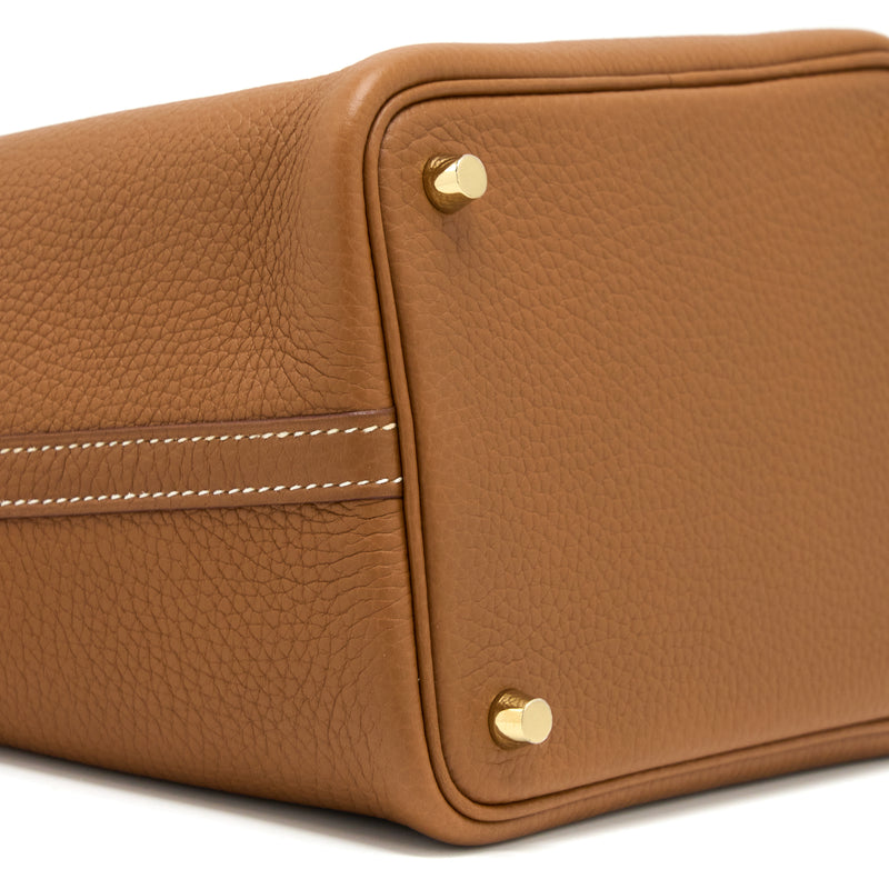 Hermes Picotin 18 Lock Bag Clemence Gold GHW Stamp Z