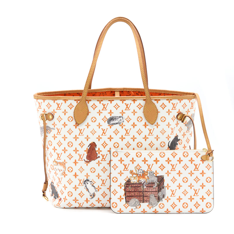Louis Vuitton X Grace Coddington Catogram Neverfull MM Tote Bag