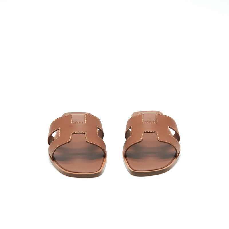 Hermes Size 37.5 Oran Sandal Box Gold