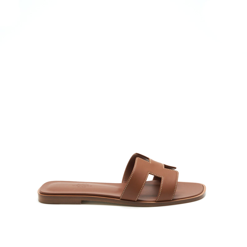 Hermes Size 37.5 Oran Sandal Box Gold