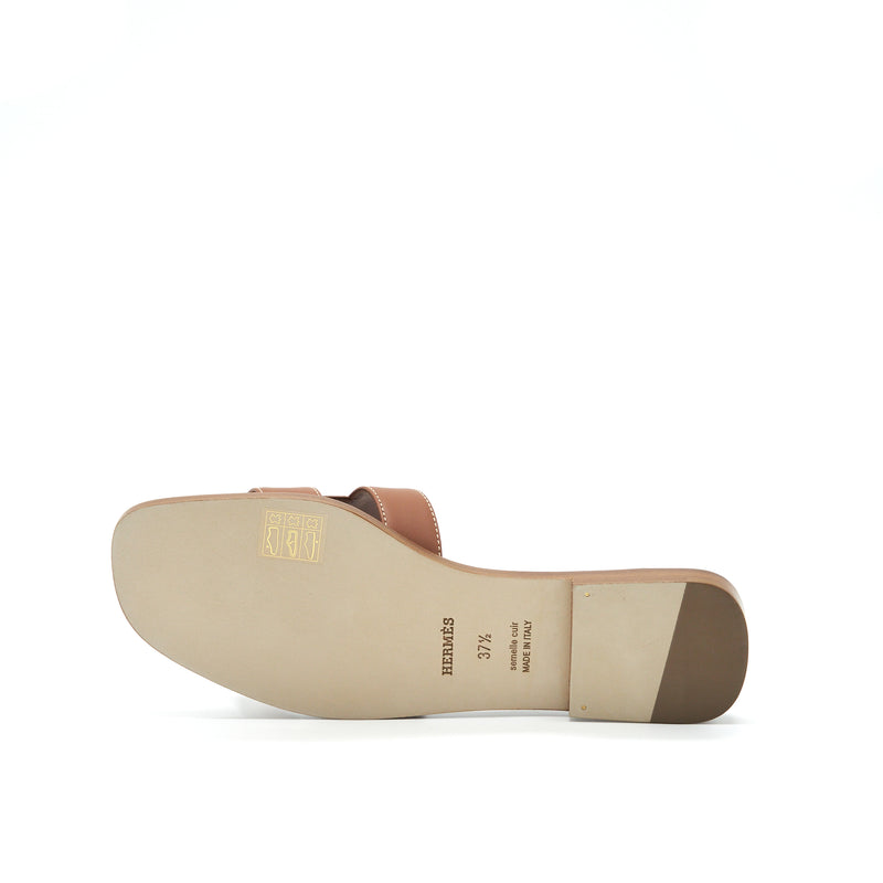 Hermes Size 37.5 Oran Sandal Box Gold