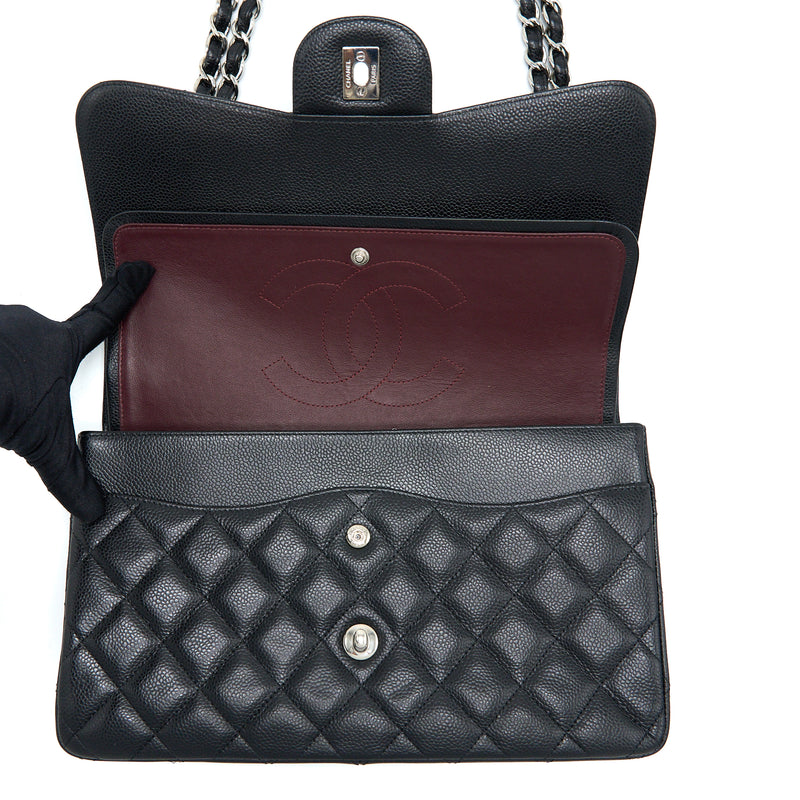 Chanel Classic Jumbo Double Flap Bag Caviar Black SHW
