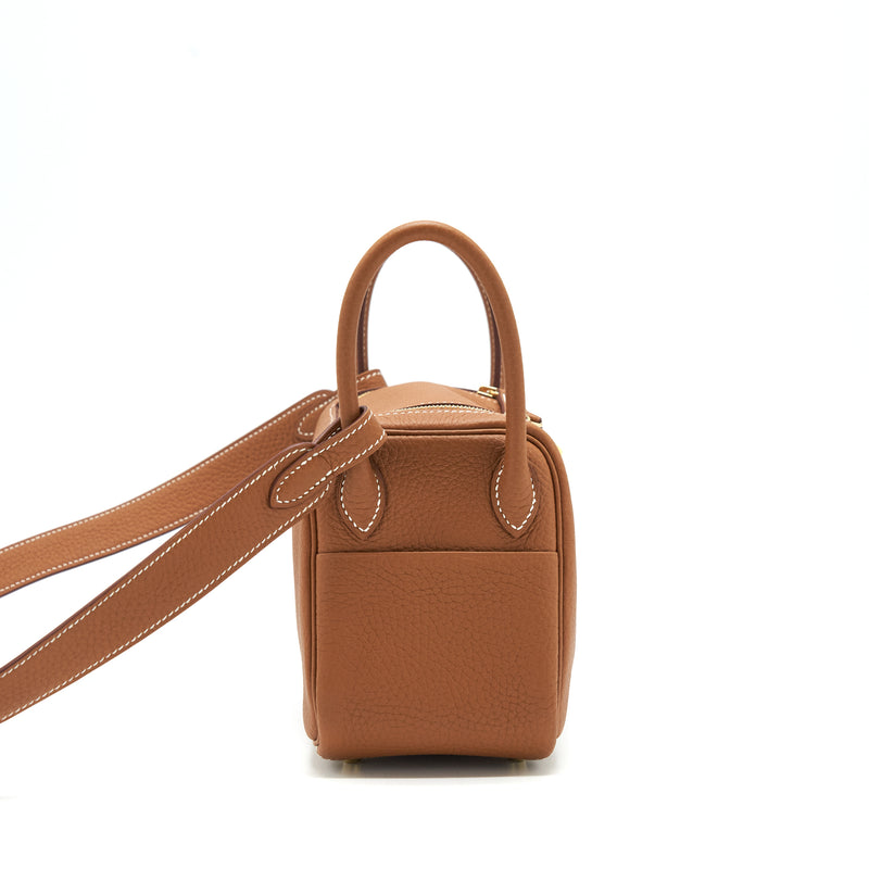 Hermes Mini Lindy Clemence Gold GHW Stamp Z