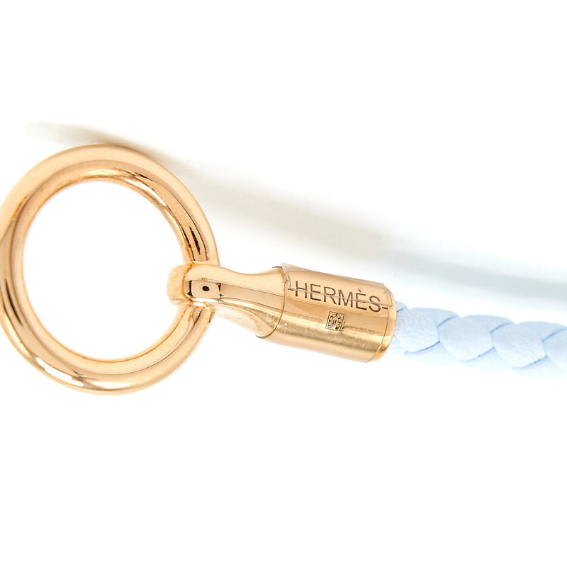 Hermes Size T1 Cuir Glanen Bracelet Swift Bleu Brume RGHW
