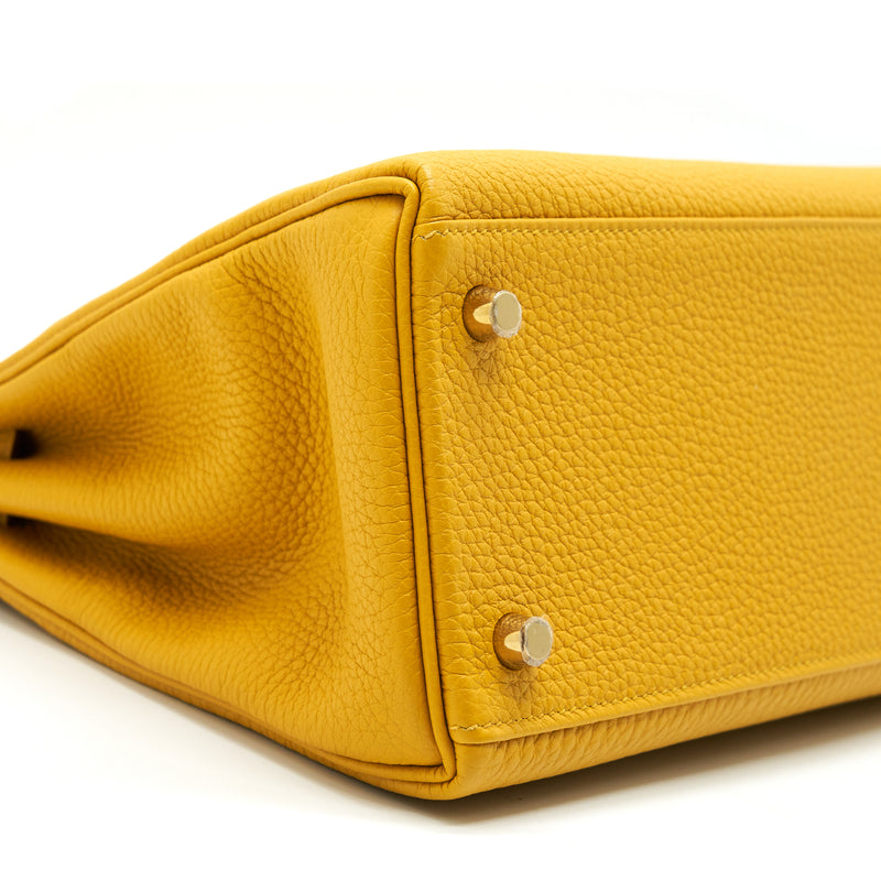 Hermes Kelly 28 Jaune Amber GHW