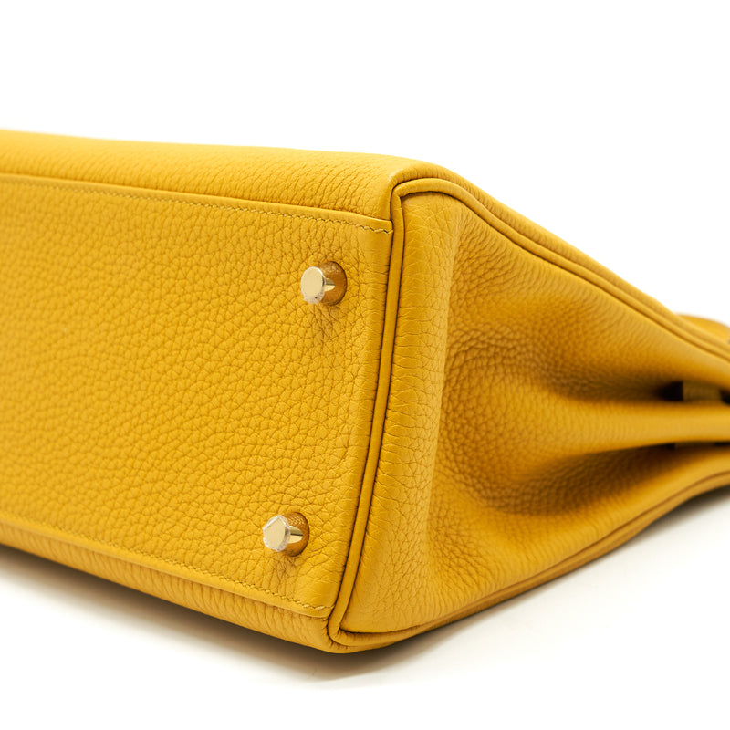 Hermes Kelly 28 Jaune Amber GHW