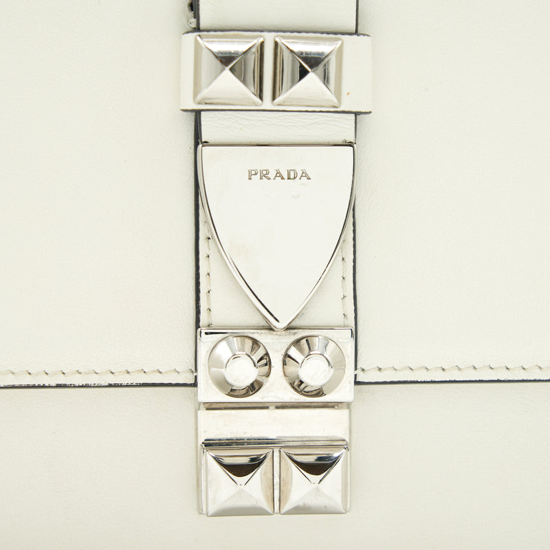 Prada Woman's Messanger Bag White with SHW