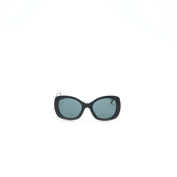 Chanel 71414A Square Sunglasses Black / White SHW