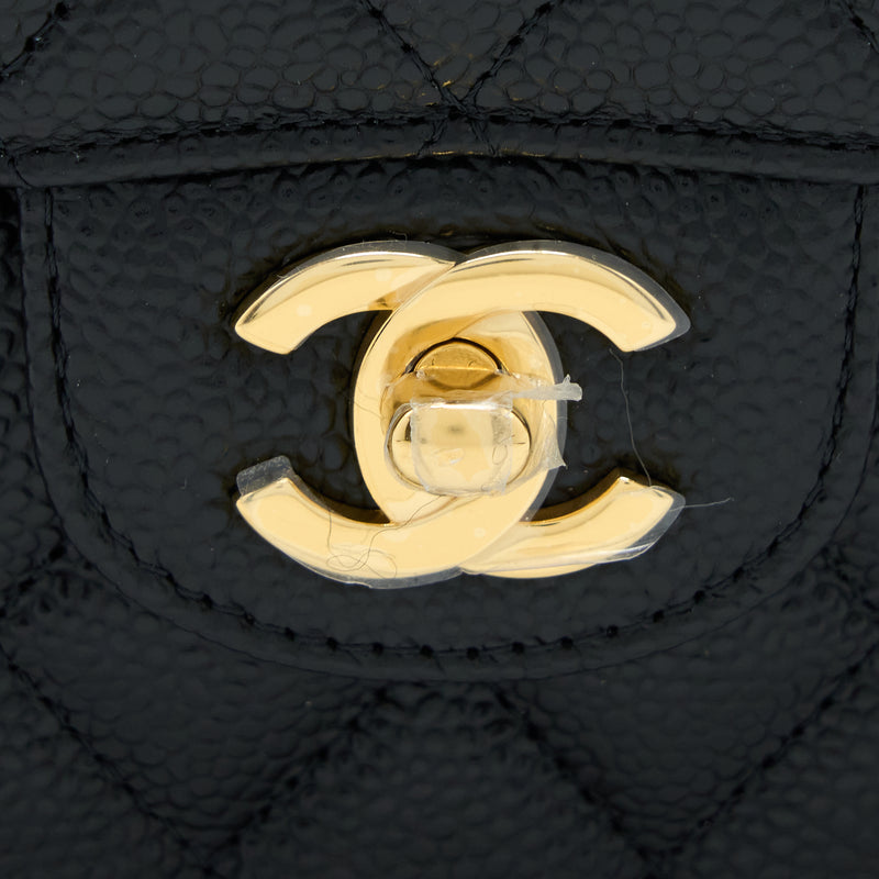 Chanel Small Classic Double Flap Bag Caviar Black GHW (Microchip)
