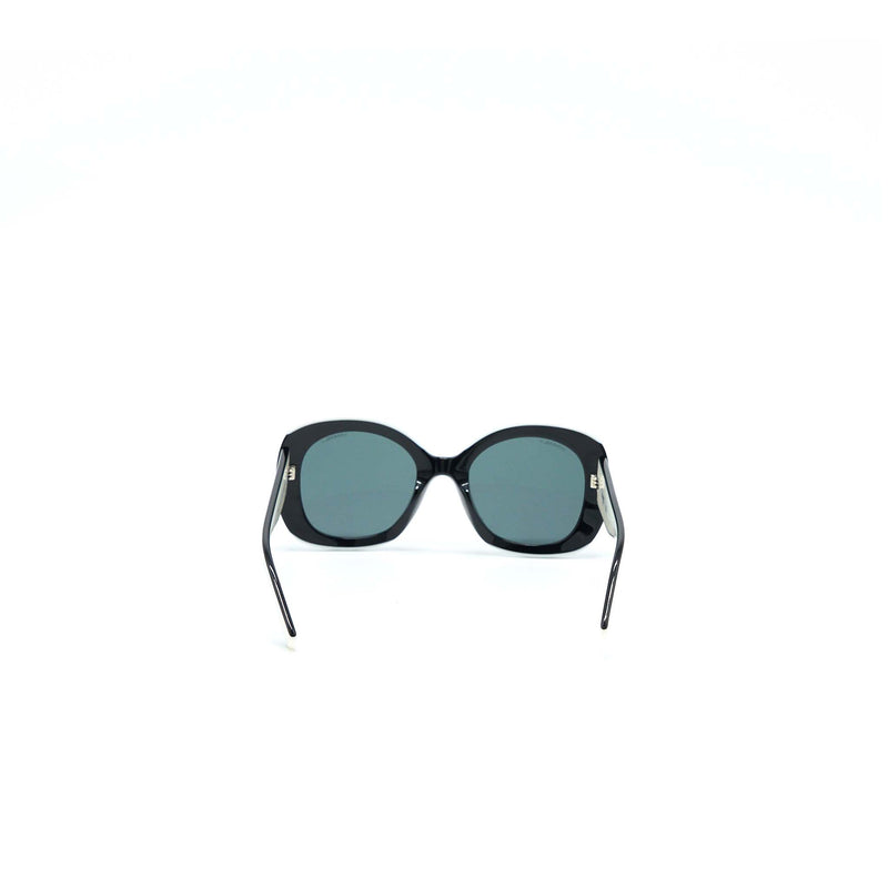 Chanel 71414A Square Sunglasses Black / White SHW