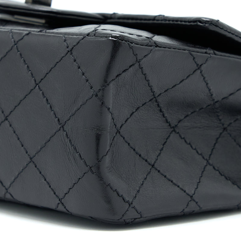 Chanel Mini 2.55 Reissue Aged Calfskin So Black With Black Hardware (Microchip)