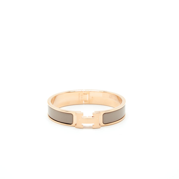 Hermes Size PM Clic H Bracelet Marron Glace RGHW