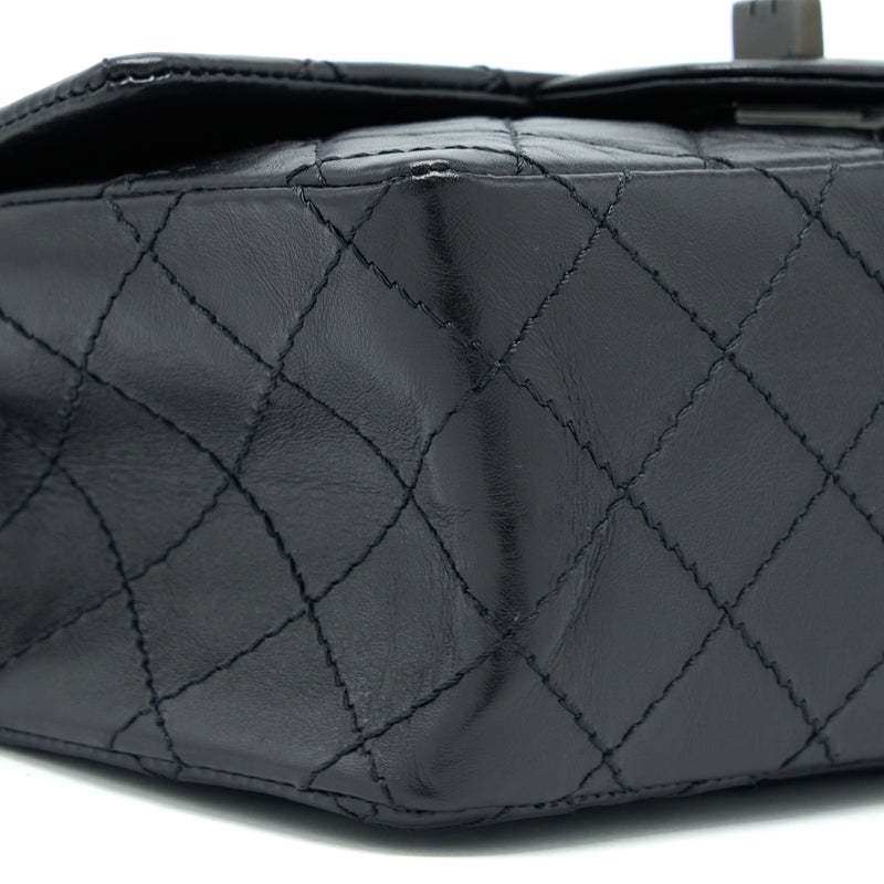 Chanel Mini 2.55 Reissue Aged Calfskin So Black With Black Hardware (Microchip)