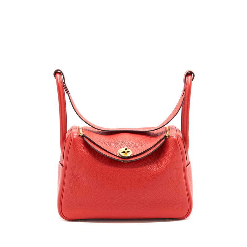 Hermes Lindy 26 Clemence Rouge Tomate GHW Stamp A