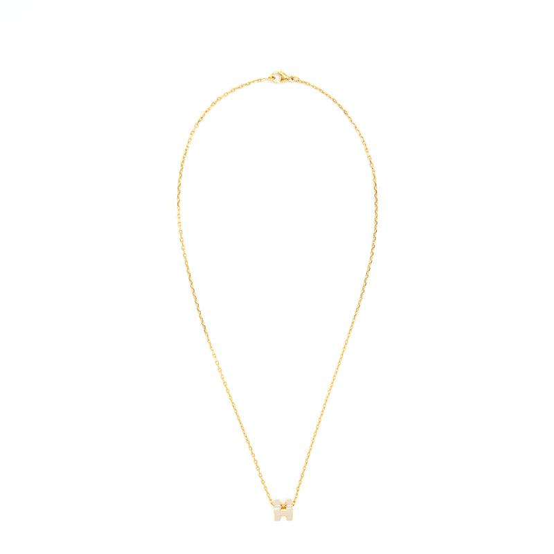 Hermes Mini Pop H Pendant And Earrings Marron Glacé GHW (Sell In A Set)
