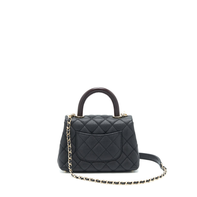 Chanel Coco Handle Extra Mini Black Embossed Handle LGHW