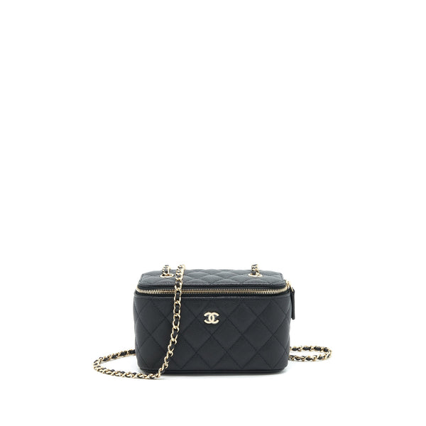 Chanel Small Long Vanity With Chain Caviar  Black LGHW