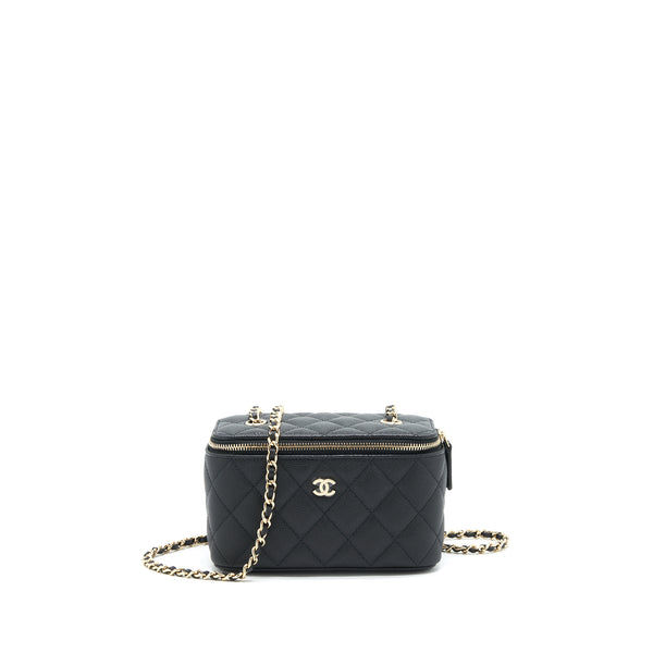 Chanel Caviar Small Long Vanity With Chain Black LGHW