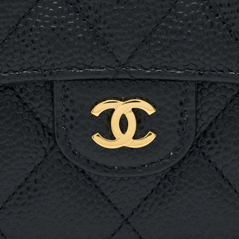 Chanel Classic Flap Long Wallet Caviar Black GHW