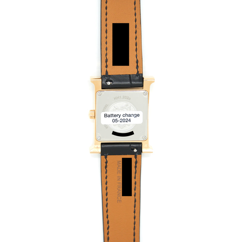 Hermes Heure H watch 21 mm Rose Gold Plated Steel Watch