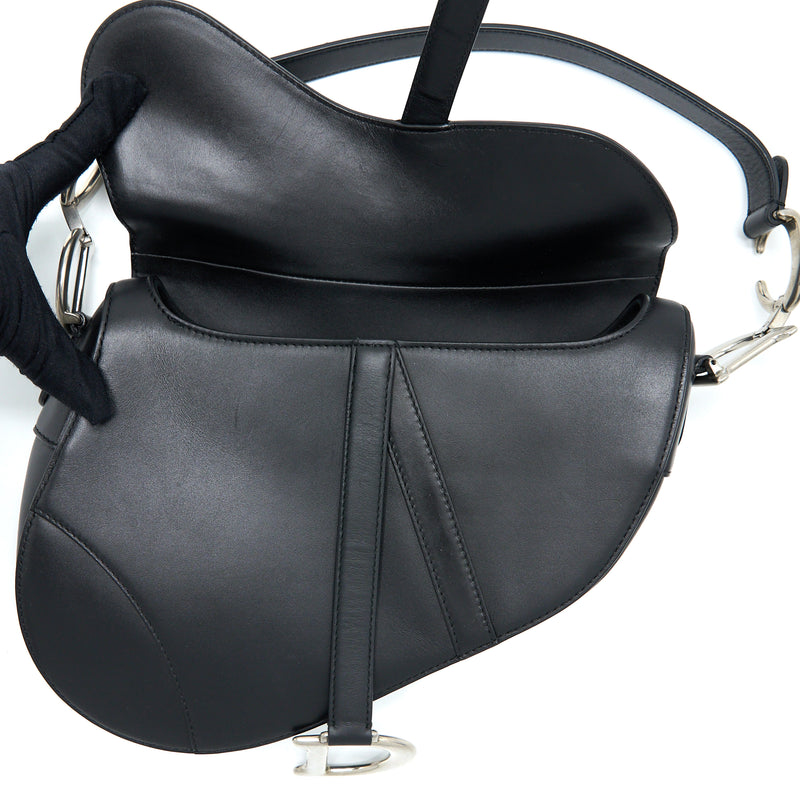 Dior Medium Saddle Bag Calfskin Black SHW